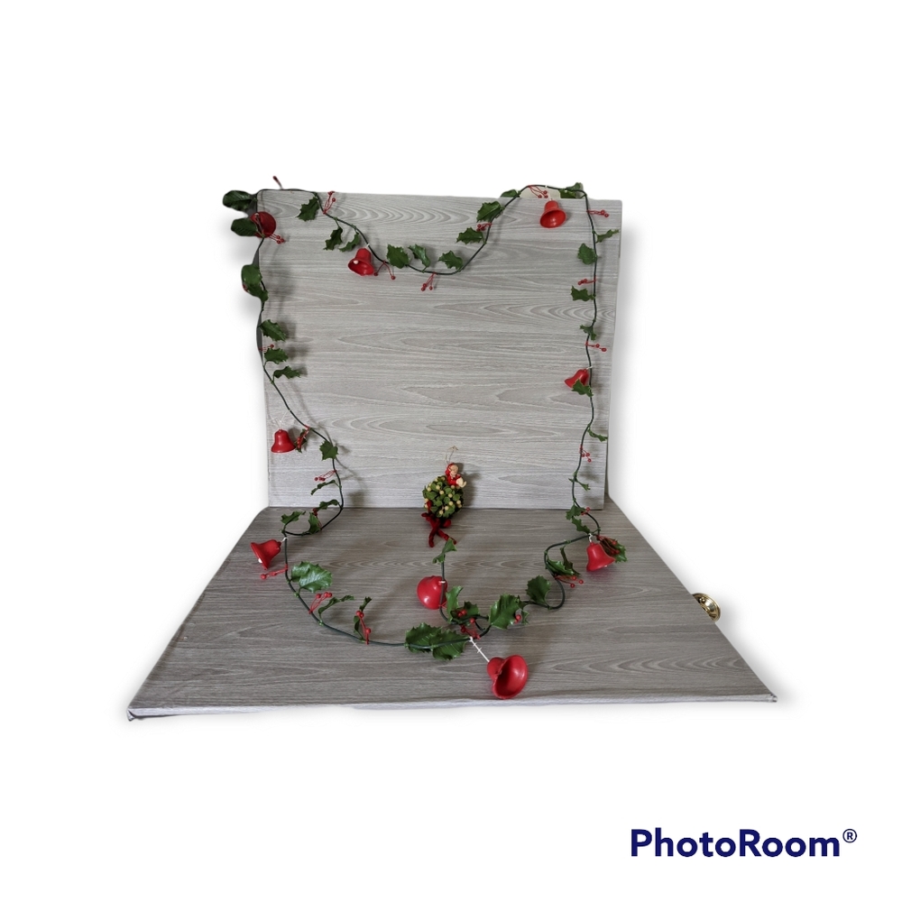 Vintage Christmas Holly and Bells Garland